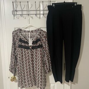 Black Women's Pants 1x with 1x nwt top NY Collection nwt 1x outfit